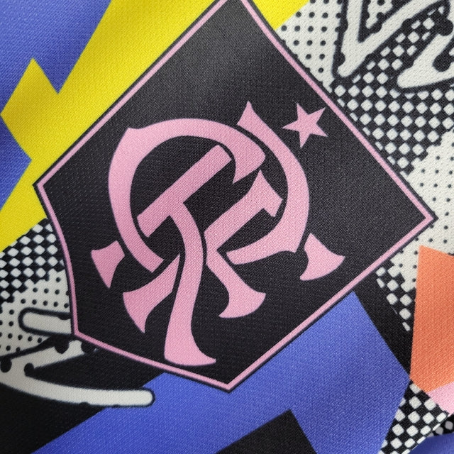 Camisa Flamengo Edição Especial 23/24 Torcedor Masculina - multicolorida com detalhes em branco