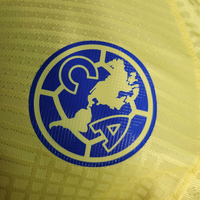 Camisa América do México I 22/23 - Jogador Nike Masculina -Amarela com detalhes em azul