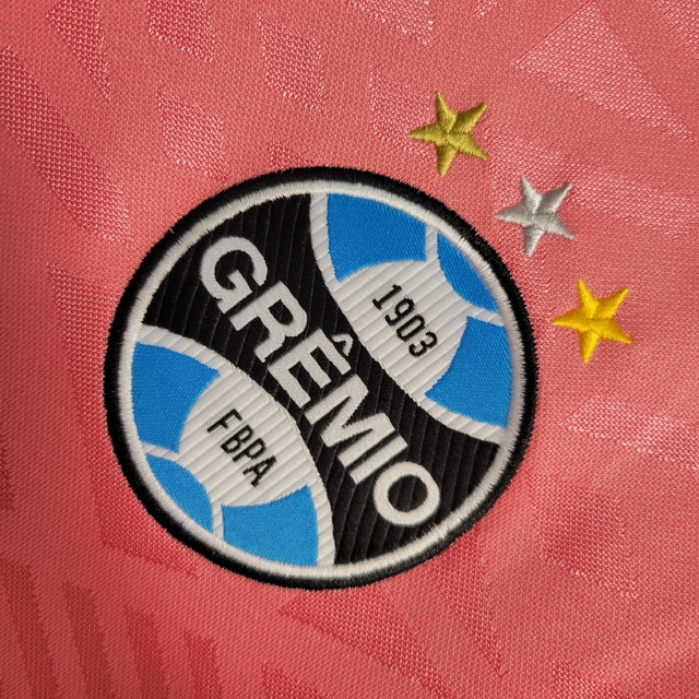 Camisa Grêmio Edição especial 22/23 - Torcedor Umbro Masculina - Rosa com detalhes em preto e azul