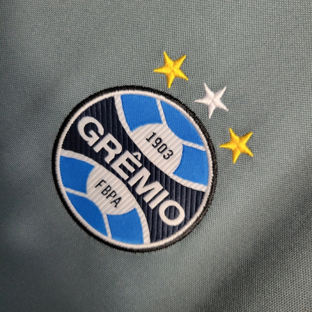 Camisa Grêmio Treino 23/24 - Torcedor Umbro Masculina - Cinza com detalhes em preto