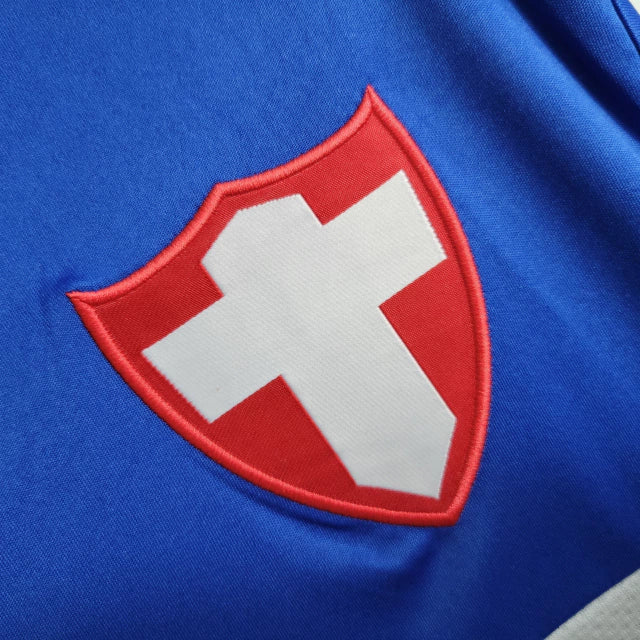 Camisa Retrô Palmeiras III 2019 manga longa - Masculina Adidas - Azul com detalhes em branco