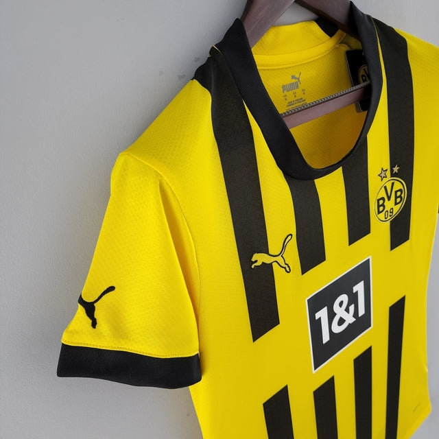 Camisa Borussia Dortmund I 22/23 - Torcedor Puma Feminina - Amarela e preta