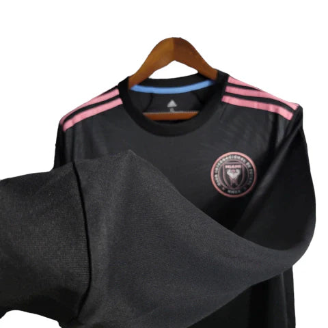 Camisa Inter Miami II 23/24 manga longa - Torcedor Adidas Masculina - Preta com detalhes em rosa