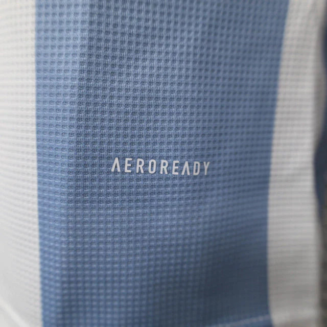 Camisa Seleção Argentina Edição Comemorativa 25/26 manga longa - Jogador Adidas Masculina - Branca com listras em azul