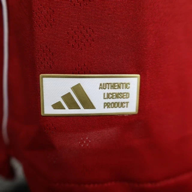 Camisa Liverpool I 25/26 manga longa - Jogador Adidas Masculina - Vermelha com detalhes em branco