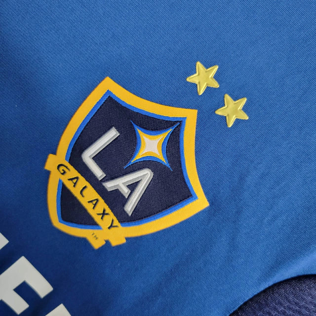 Camisa Retrô La Galaxy II 2011/2012 manga longa - Adidas Masculina - Azul com detalhes em branco e amarelo