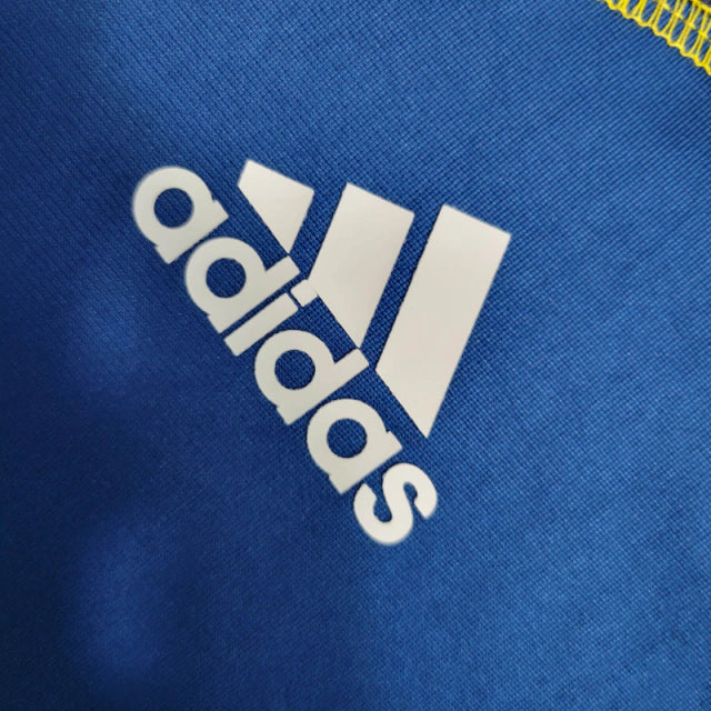 Camisa Retrô La Galaxy II 2011/2012 manga longa - Adidas Masculina - Azul com detalhes em branco e amarelo