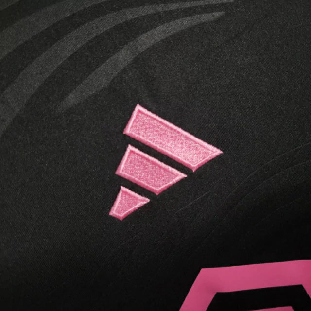 Camisa Inter Miami II 23/24 manga longa - Torcedor Adidas Masculina - Preta com detalhes em rosa