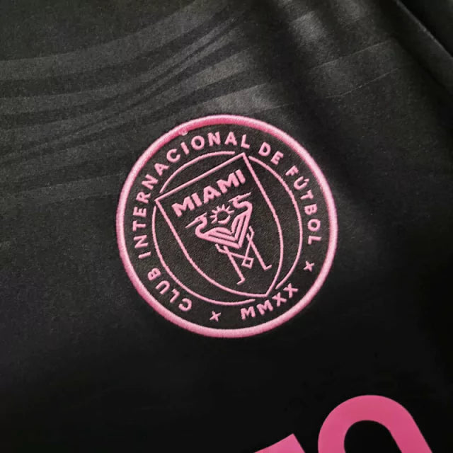 Camisa Inter Miami II 23/24 manga longa - Torcedor Adidas Masculina - Preta com detalhes em rosa