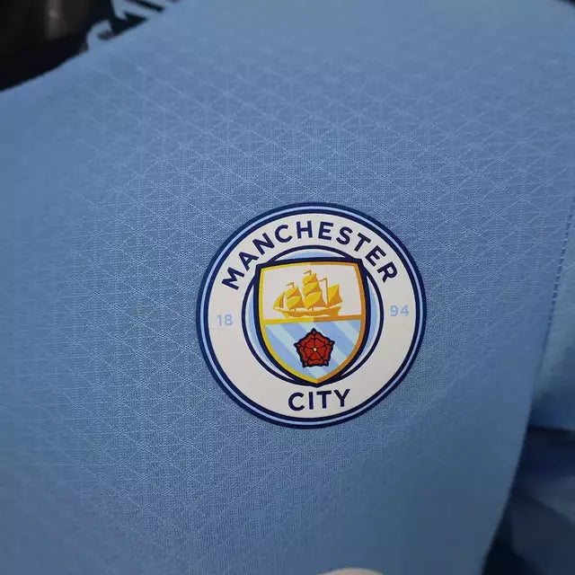 Camisa Manchester City I manga longa 24/25 - Jogador Puma Masculina - Azul