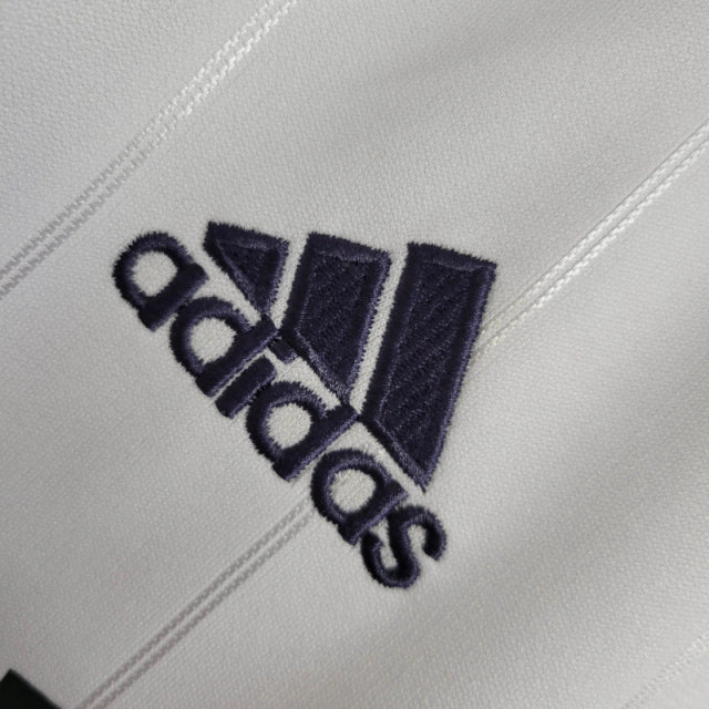 Camisa Retrô Real Madrid I 2012/2013 manga longa - Adidas Masculina - Branca com detalhes em azul