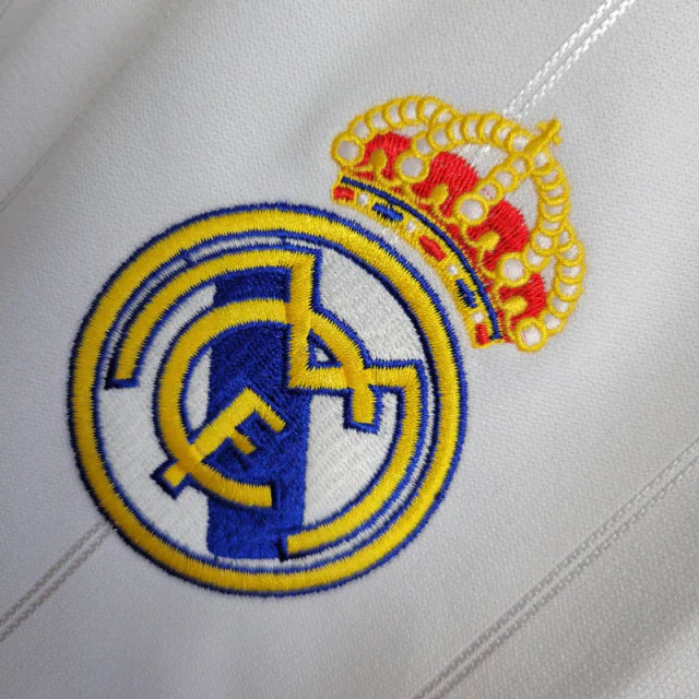 Camisa Retrô Real Madrid I 2012/2013 manga longa - Adidas Masculina - Branca com detalhes em azul