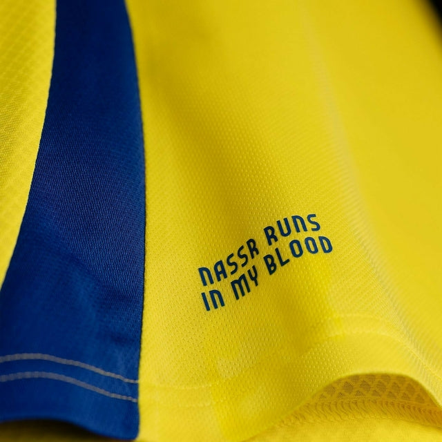 Camisa Al-Nassr I Ronaldo 24/25 - Torcedor Adidas Masculina - Amarela com detalhes em azul