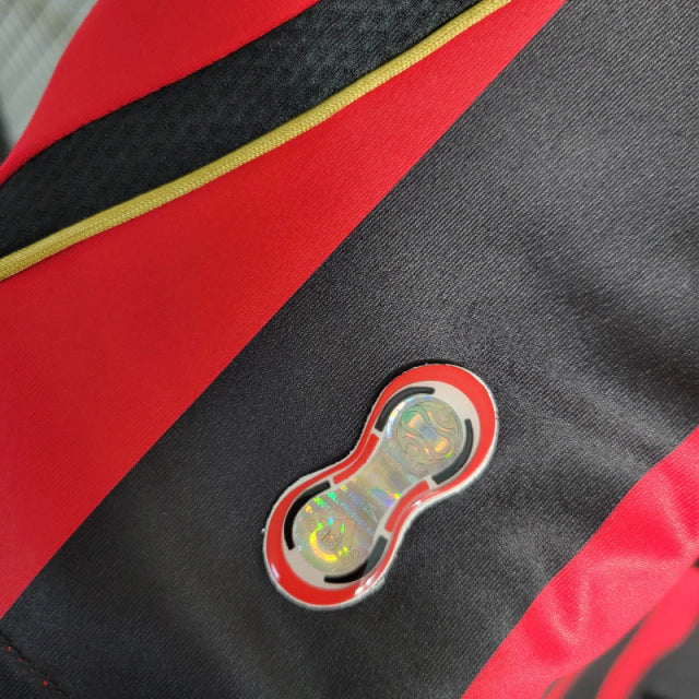 Camisa Retrô AC Milan I 2006/2007 manga longa - Masculina Adidas - Preta e vermelha