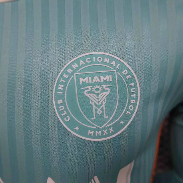 Camisa Inter Miami III 24/25 manga longa - Jogador Adidas Masculina - Verde com detalhes em rosa