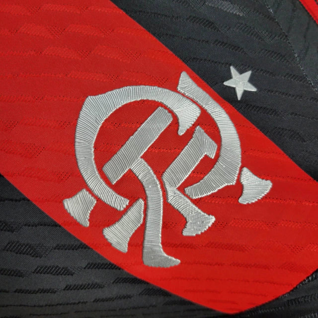 Camisa Flamengo I 24/25 manga longa - Jogador Adidas Masculina - Vermelho e preto