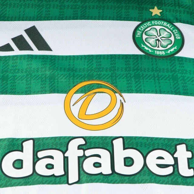 Camisa Celtic I 25/26 manga longa - Torcedor Adidas Masculina - Branca e verde