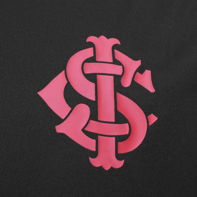 Camisa Internacional Treino 25/26 - Torcedor Adidas Masculina - Preta com detalhes em vermelho