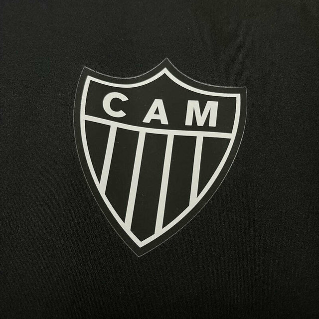 Camisa Atlético Mineiro Treino 25/26 - Torcedor Adidas Masculina - Preta com detalhes em amarelo e laranja