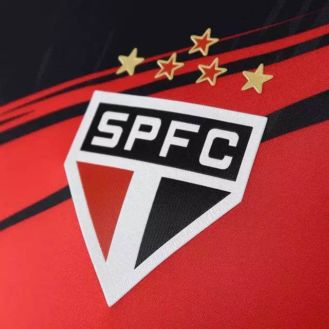 Camisa São Paulo Goleiro 25/26 - Torcedor New Balance Masculina - Preta com detalhes em branco e vermelho