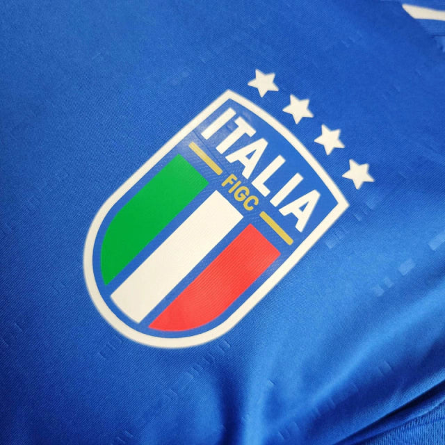 Camisa Seleção da Itália I 24/25 manga longa - Jogador Adidas Masculina - Azul