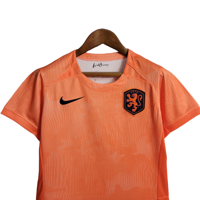 Camisa Seleção da Holanda I 23/24 - Torcedor Nike Feminina - Laranja