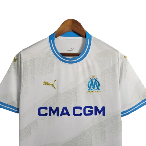 Camisa Olympique Marseille Home 23/24 - Torcedor Puma Masculina - Branco