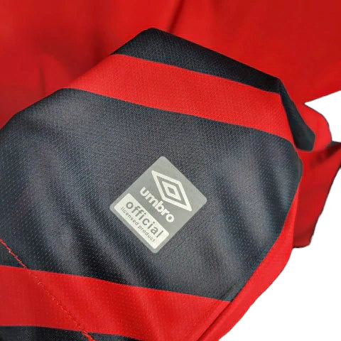 Camisa Athletico Paranaense I 23/24 manga longa - Torcedor Umbro Masculina - Vermelha com detalhes em preto