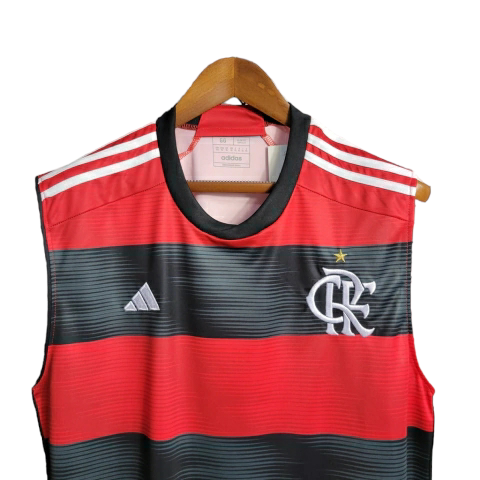 Camisa Flamengo I Regata 23/24 Torcedor Adidas Masculina - Vermelho e Preto