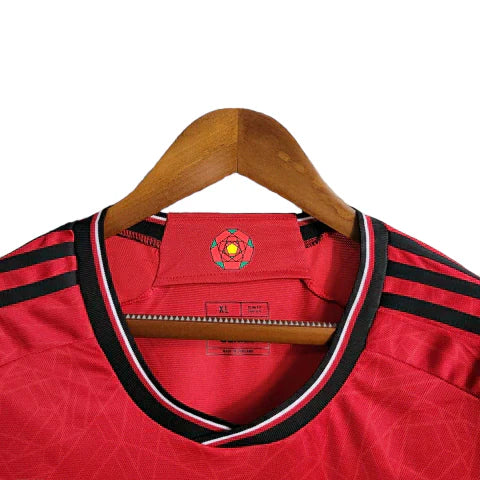 Camisa Manchester United Home 23/24 - Manga Longa - Torcedor Adidas Masculina - Vermelho