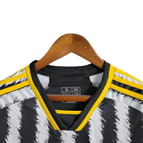 Camisa Juventus I 23/24 manga longa - Torcedor Adidas Masculina - Preta e branca