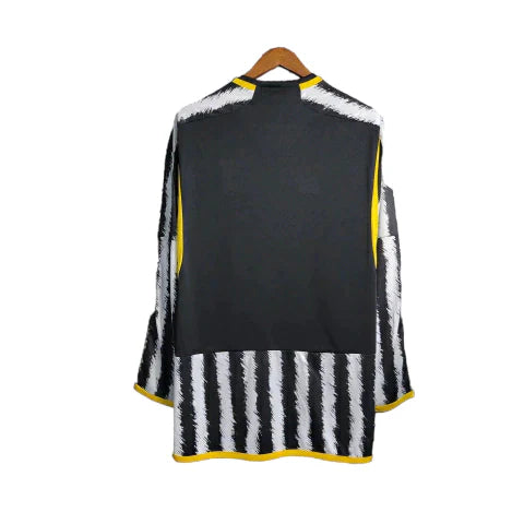 Camisa Juventus I 23/24 manga longa - Torcedor Adidas Masculina - Preta e branca