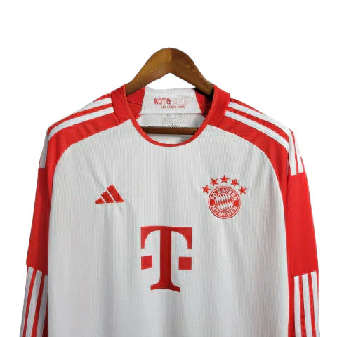 Camisa Bayern de Munique I 23/24 manga longa - Torcedor Adidas Masculina - Vermelha e branca