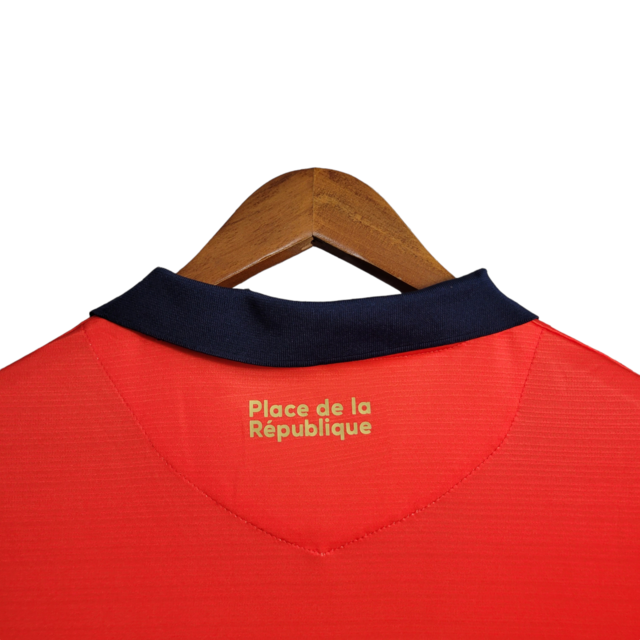 Camisa Remo II 23/24 Torcedor Masculina - Vermelha com os detalhes em azul