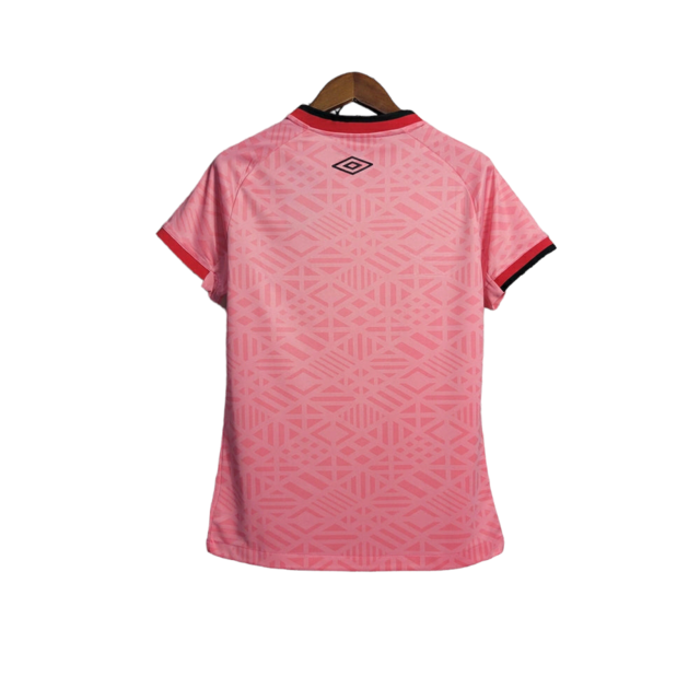 Camisa Sport Recife Edição Rosa 22/23 Torcedor Umbro Feminina- Rosa com detalhes em preto e vermelho