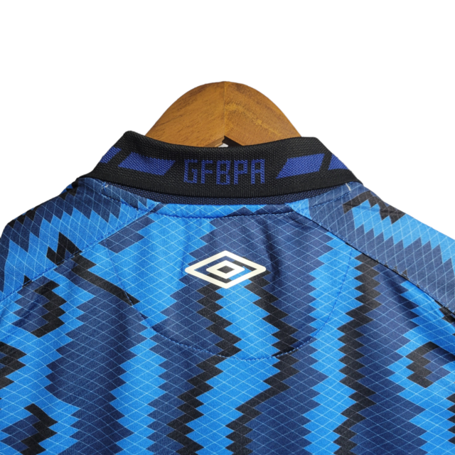 Camisa Grêmio III 21/22 Torcedor Masculino - Azul com detalhes em ondulados azuis e branco