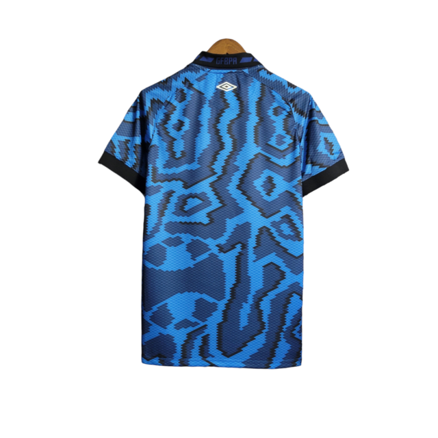 Camisa Grêmio III 21/22 Torcedor Masculino - Azul com detalhes em ondulados azuis e branco
