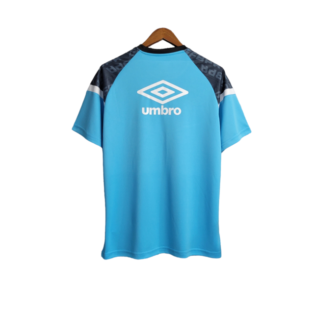 Camisa Grêmio Treino 23/24 - Torcedor Umbro Masculina - Azul com detalhes em cinza