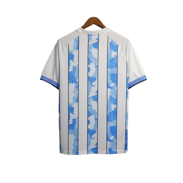 Camisa Grêmio 23/24 - Torcedor Fut7 Masculina - Branca com detalhes em azul