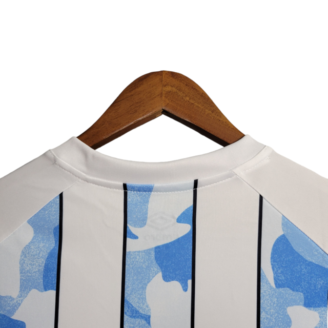 Camisa Grêmio 23/24 - Torcedor Fut7 Masculina - Branca com detalhes em azul