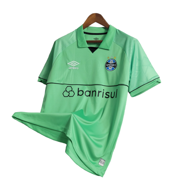 Camisa Grêmio Goleiro 23/24 - Torcedor Umbro Masculina - Verde com detalhes em preto e branco