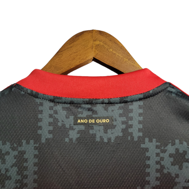 Camisa Flamengo I 21/22 Torcedor Masculina - Vermelha com detalhes em preto e branco
