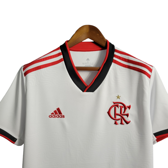 Camisa Flamengo II 22/23 Torcedor Masculina -Branca com detalhes preto e vermelho