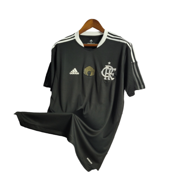 Camisa Flamengo Edição Especial Consciência Negra 21/22 Torcedor Masculina - Preta com detalhes em branco