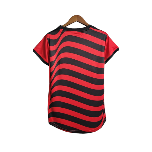 Camisa Flamengo III 22/23 Adidas Feminina - Vermelha com detalhes em preto