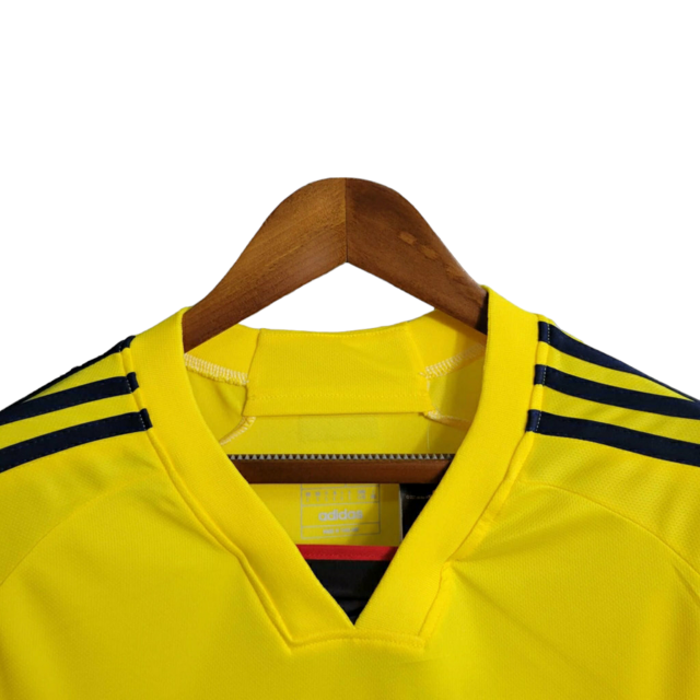 Camisa Colômbia I 23/24 - Torcedor Adidas Masculina - Amarela com detalhes em azul