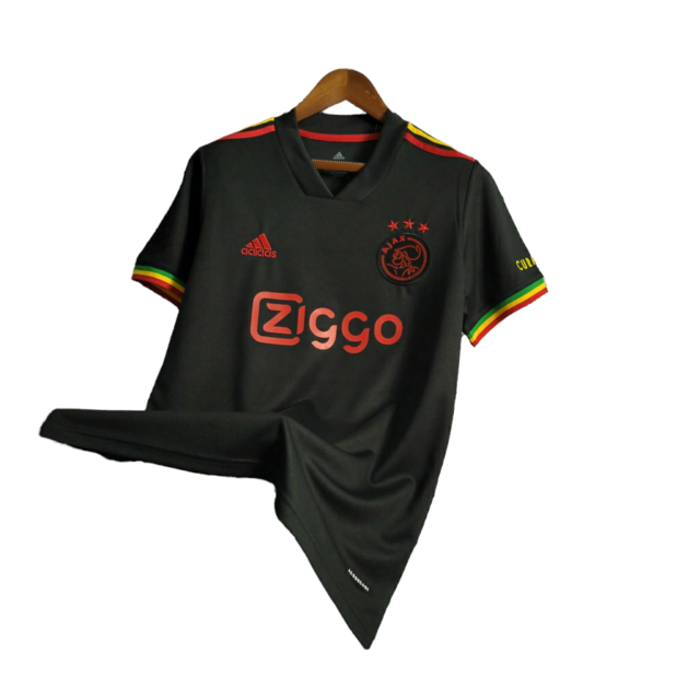 Camisa Ajax Edição Especial 21/22 - Torcedor Adidas Masculina - Preta com detalhes em homenagem a curação