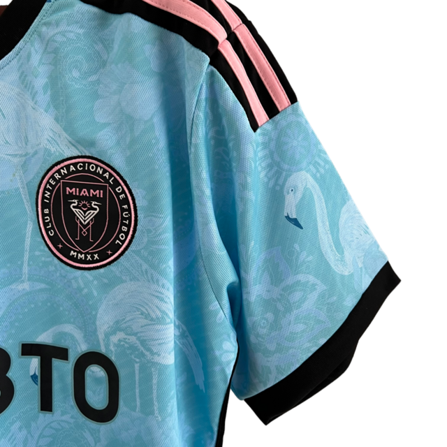 Camisa Inter Miami FC Edição Especial 23/24 - Torcedor Adidas Feminina - Azul com detalhes em preto