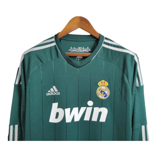 Camisa Retrô Real Madrid 2012/2013 manga longa - Adidas Masculina - Verde com detalhes em branco