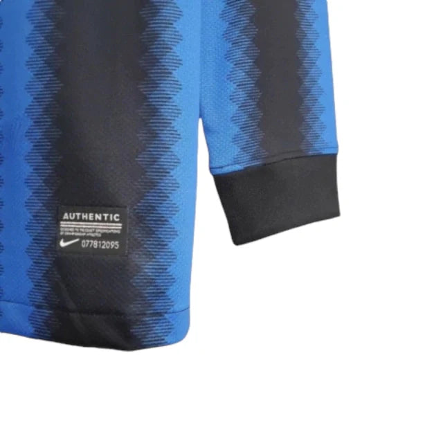 Camisa Retrô Inter de Milão I 2010/2011 manga longa - Masculina Nike - Azul e preta